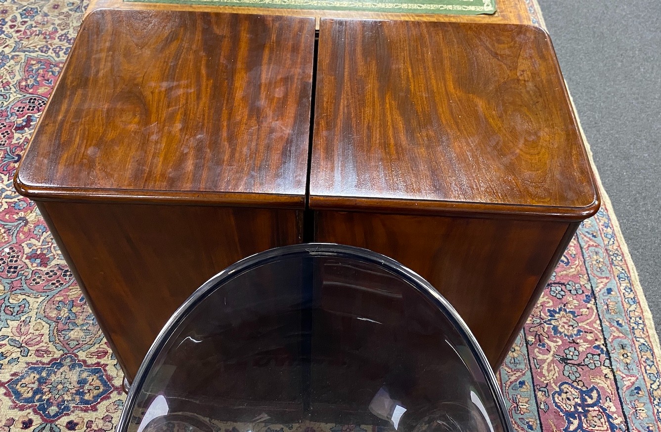 A pair of Victorian and later mahogany bedside chests, height 82cm, width 43cm, depth 41cm